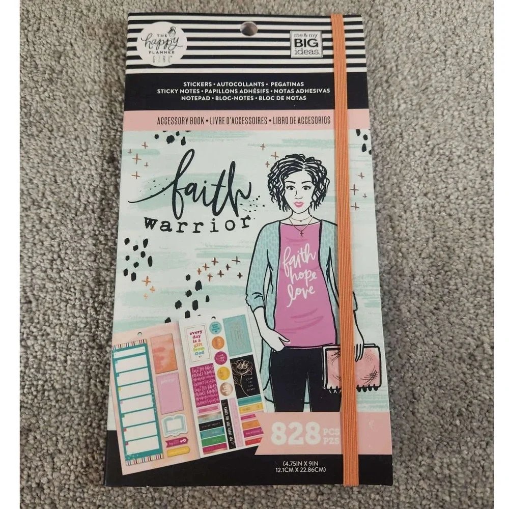The Happy Planner Sticker Book Bundle‎ Floral Layered Boxes Faith Warrior 3pk